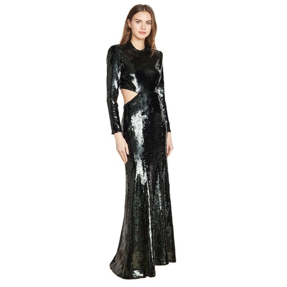 A.L.C. Dark Green Gabriela Sequin Cut Out Gown Size 2